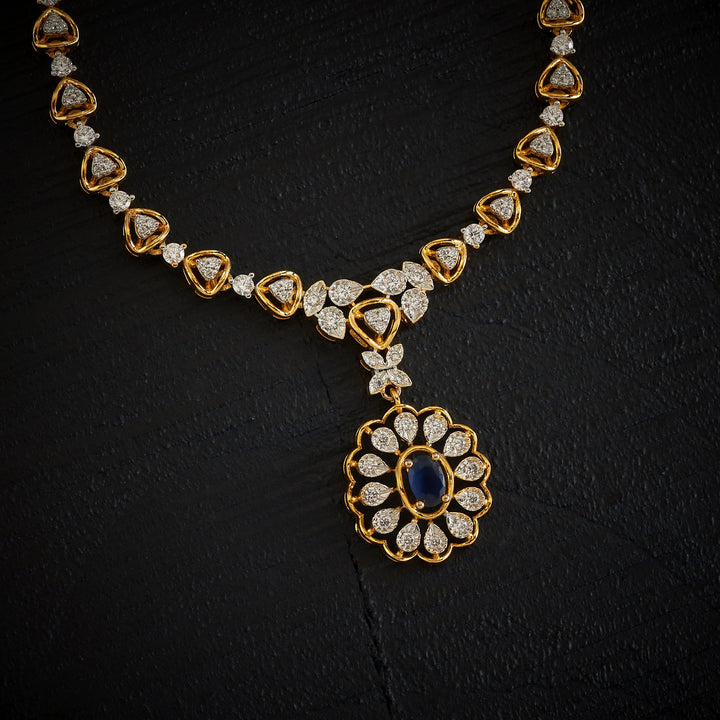 Blue-Floriya CZ Necklace