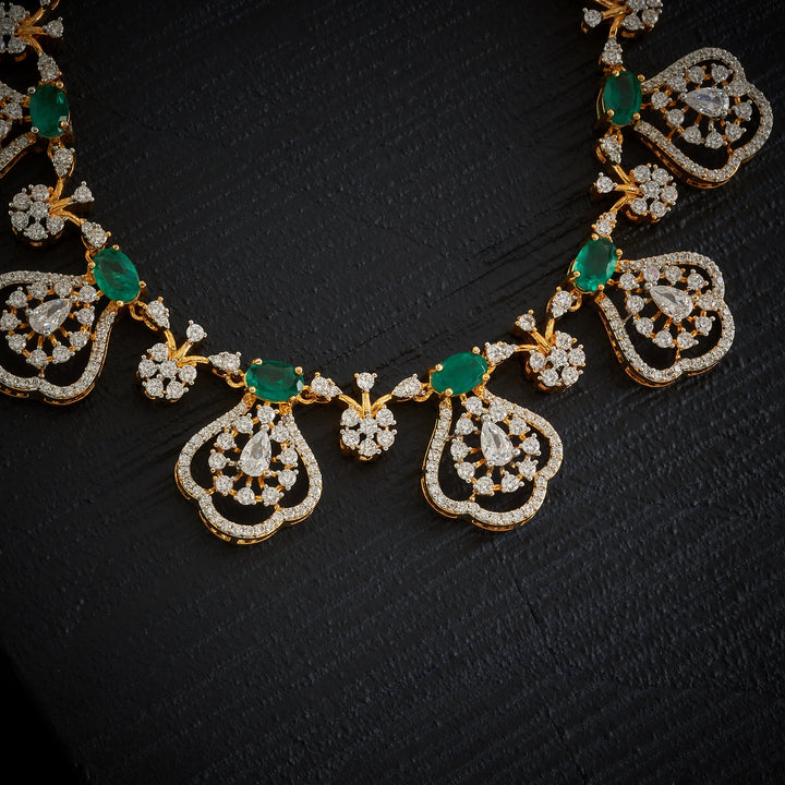 Ovalika-Green CZ Necklace