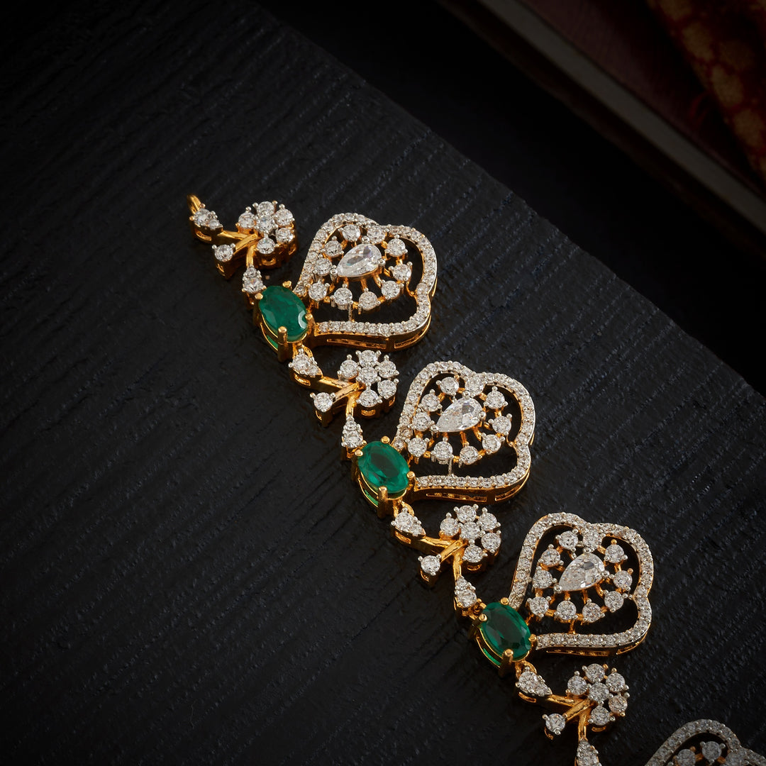 Ovalika-Green CZ Necklace