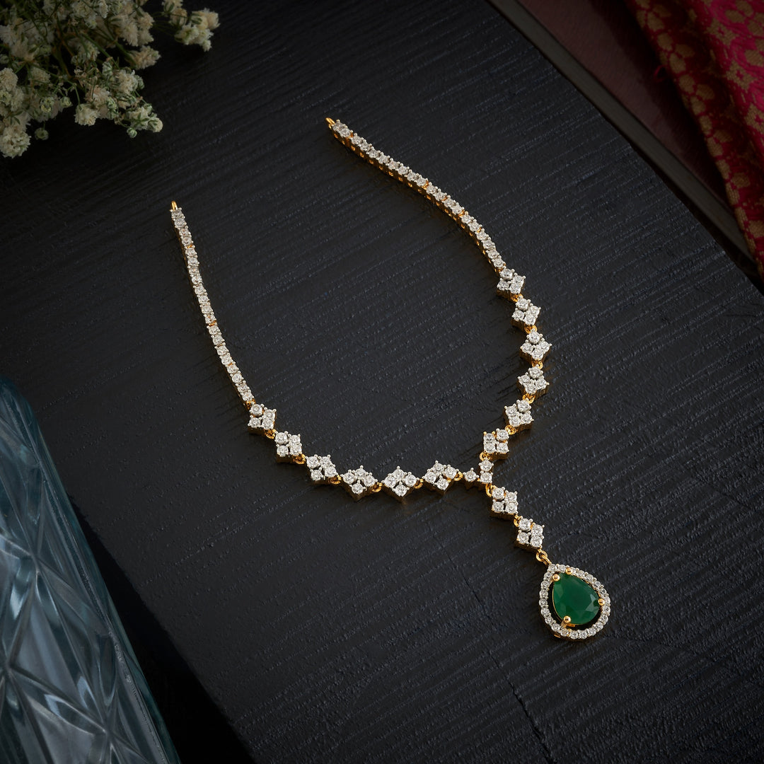 Panna-Droplet CZ Necklace