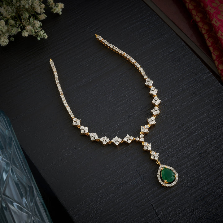 Panna-Droplet CZ Necklace