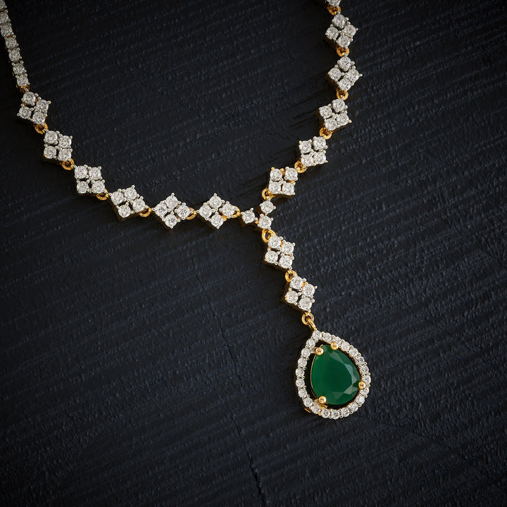 Panna-Droplet CZ Necklace