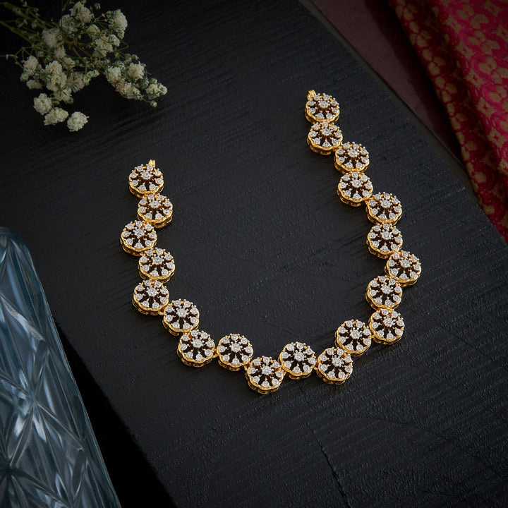 Floral Spark CZ Necklace