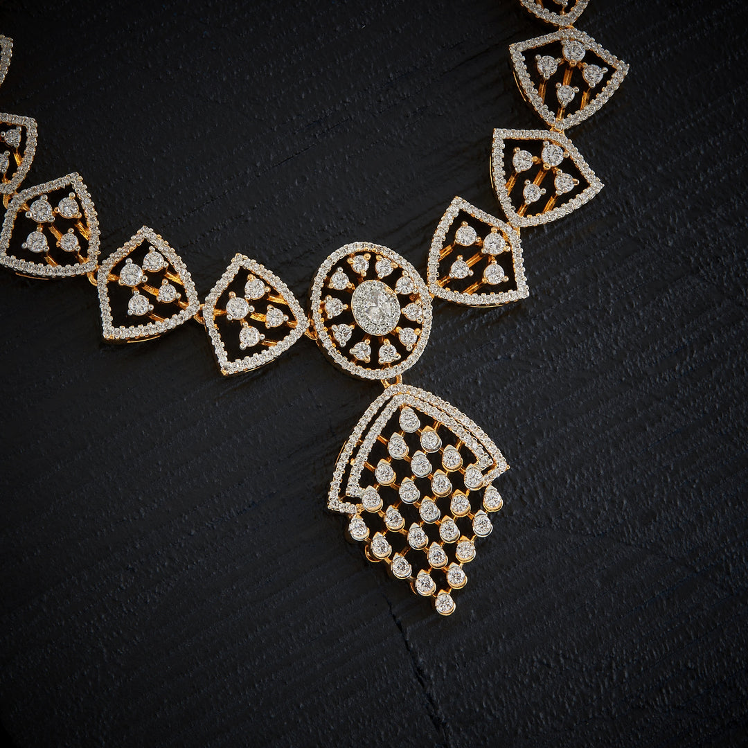 Flora-Sparkle Fall CZ Necklace