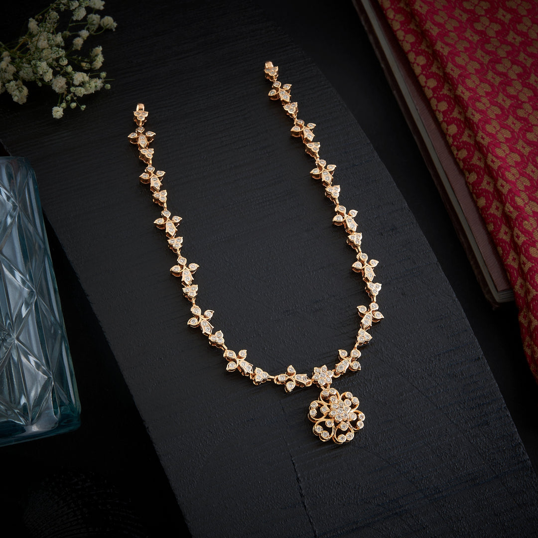 Floral-Shine Stone Necklace