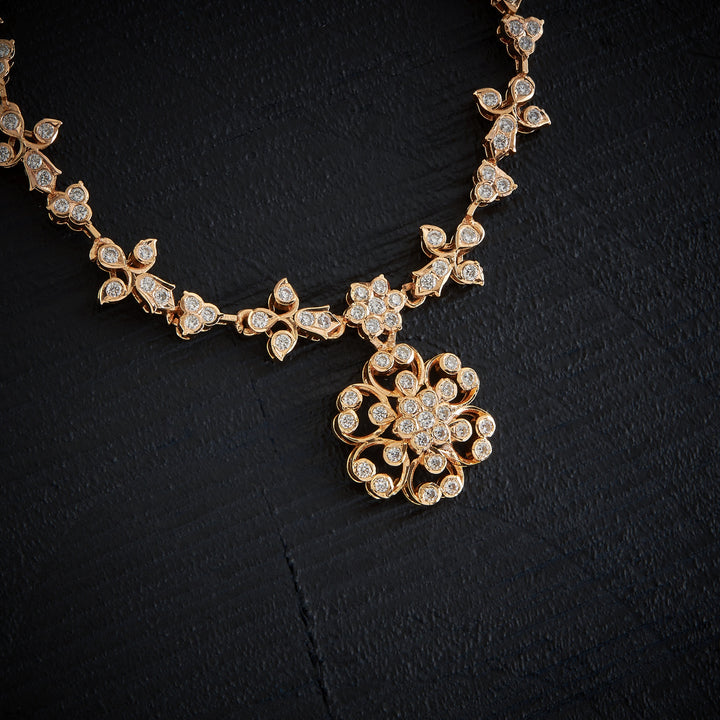 Floral-Shine Stone Necklace