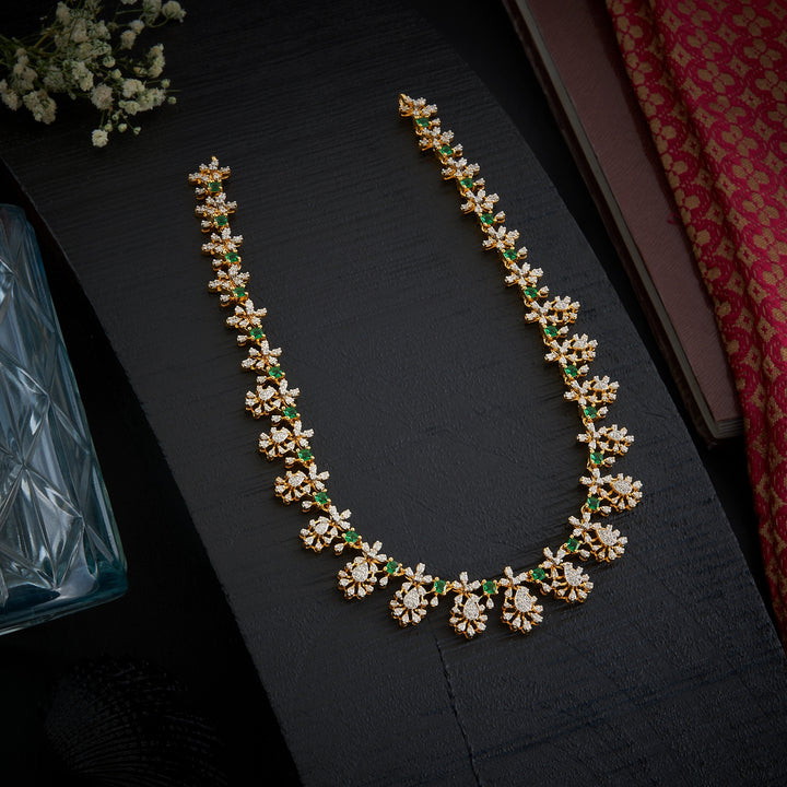 Ever-Green Bloom CZ Necklace