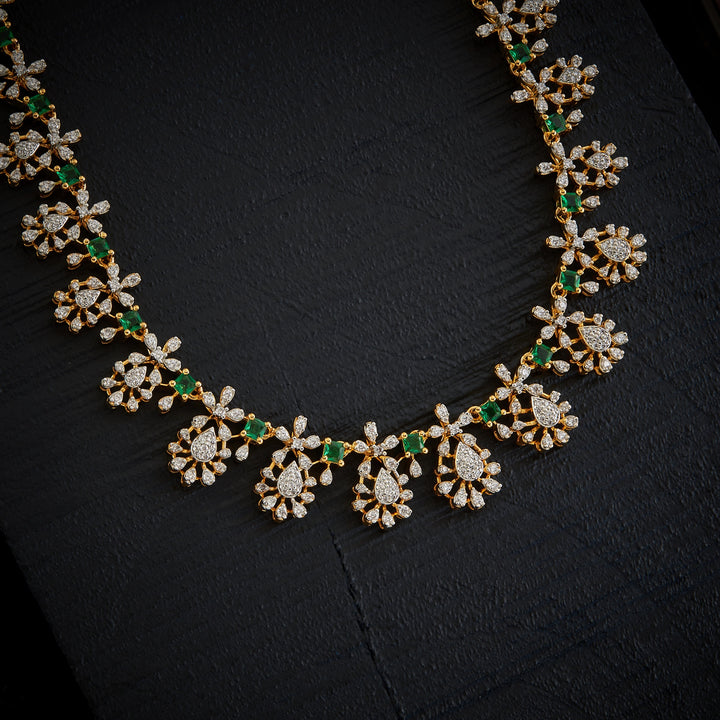 Ever-Green Bloom CZ Necklace