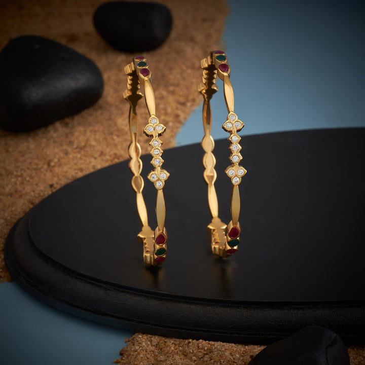 Pear-Line Stone Bangles
