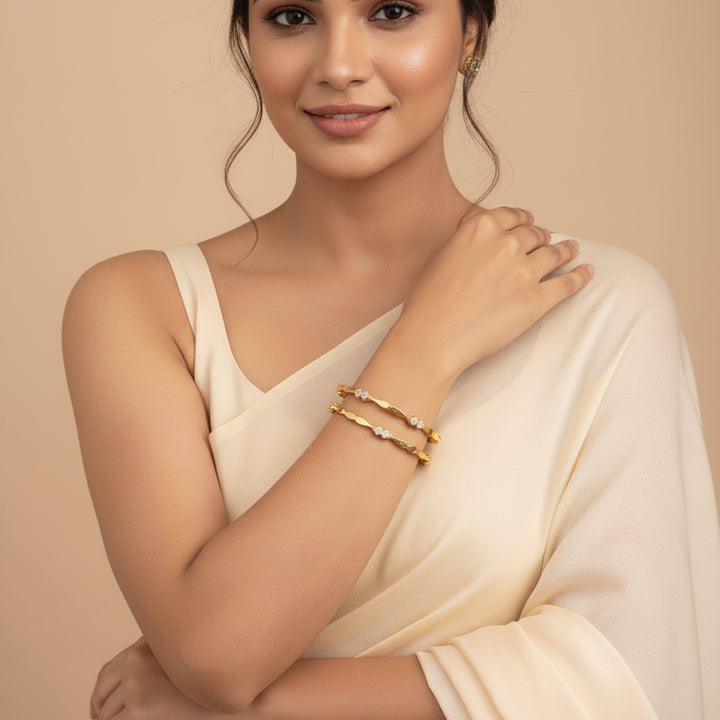 Stellar Line Stone Bangles