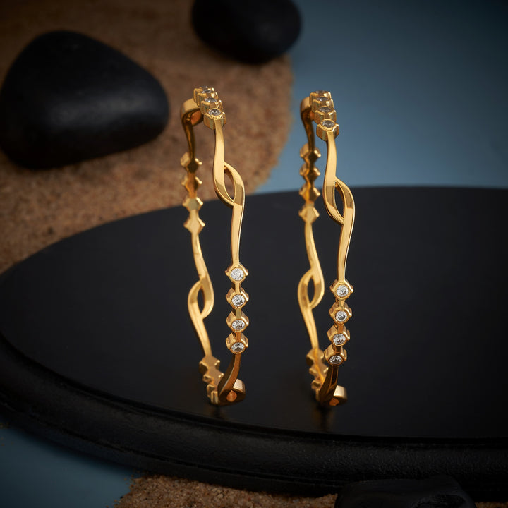 Aure Wave Stone Bangles
