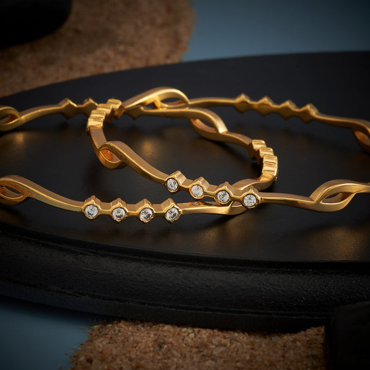 Aure Wave Stone Bangles