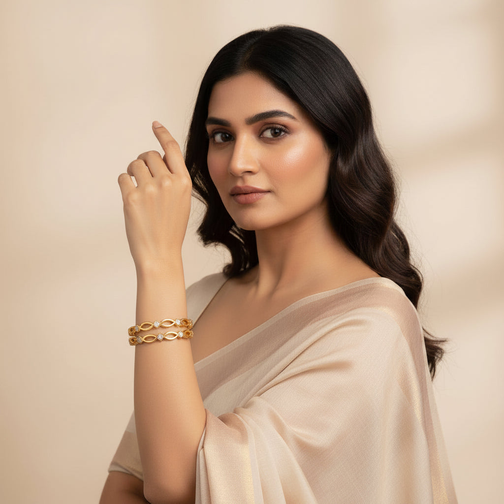 Crystal Veil Stone Bangles