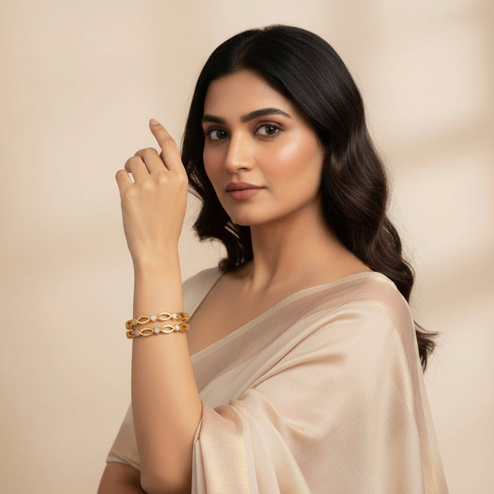 Crystal Veil Stone Bangles