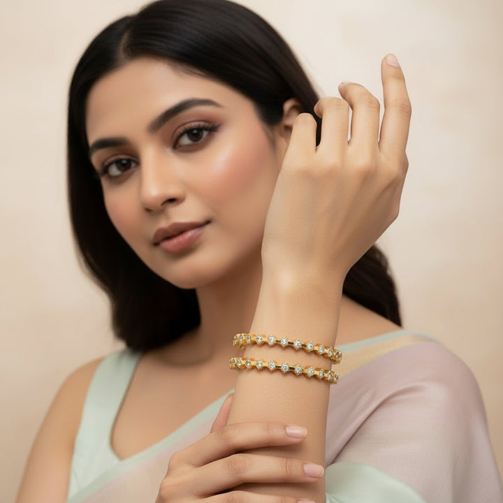 Celestial Halo Stone Bangles