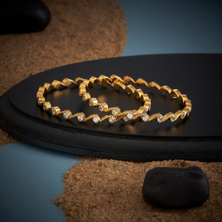 Wave-Luxe Stone Bangles