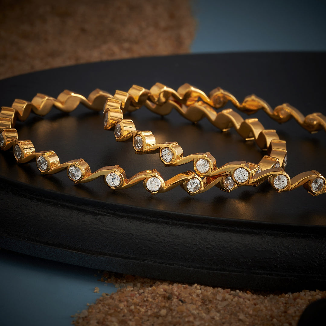 Wave-Luxe Stone Bangles