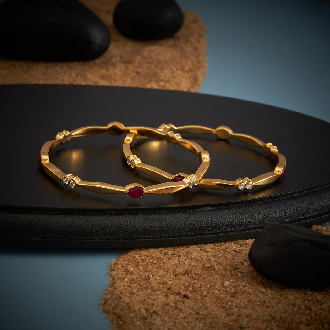 Regal Blush Stone Bangles