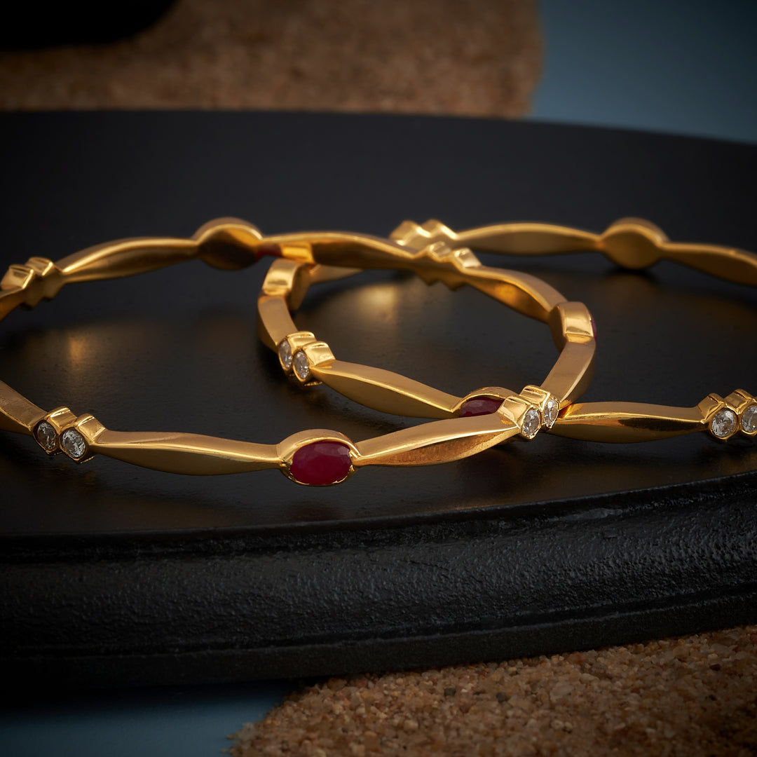 Regal Blush Stone Bangles