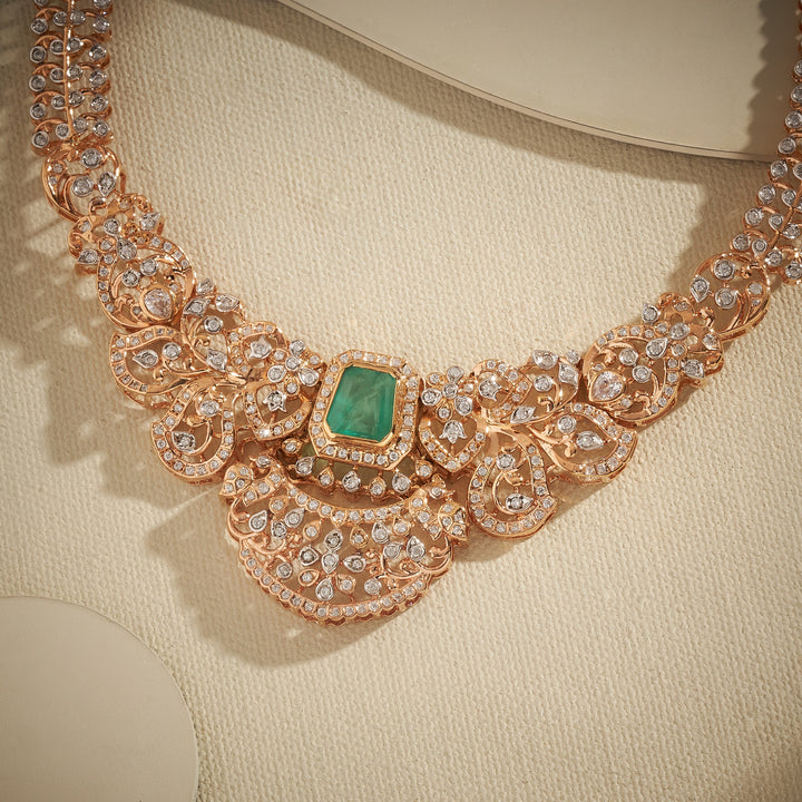 Tiny Petal Stone Necklace Set