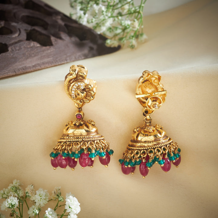 Curved Leaf Nakshi Jhumki