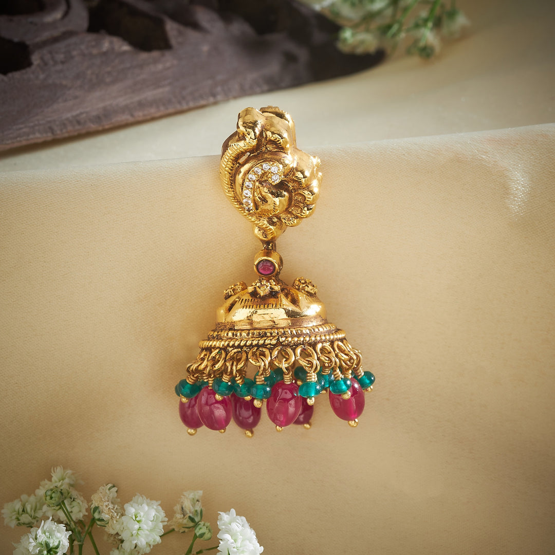Curved Leaf Nakshi Jhumki