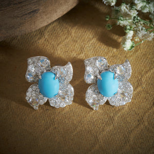 Blue-Flora Studs