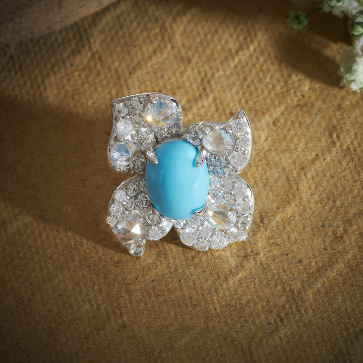 Blue-Flora Studs