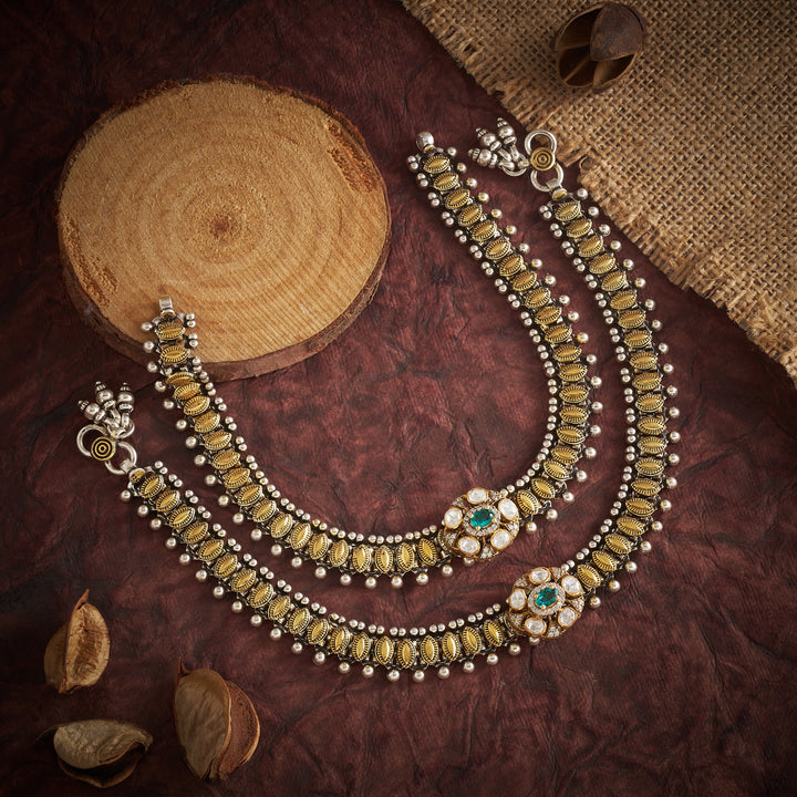 Petalya Oxidised Payal