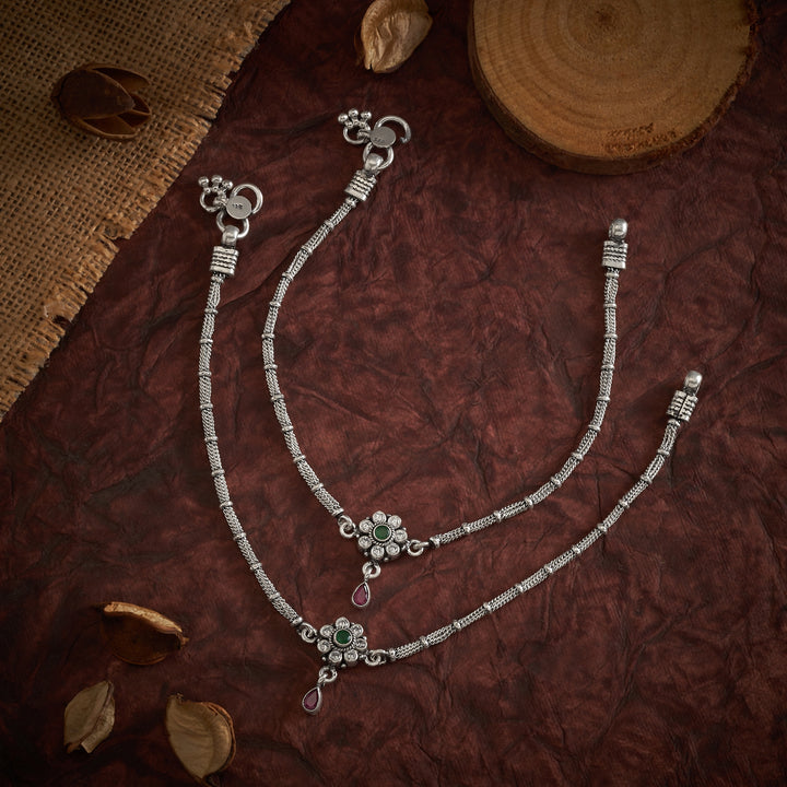 Pushmira Oxidized Payal