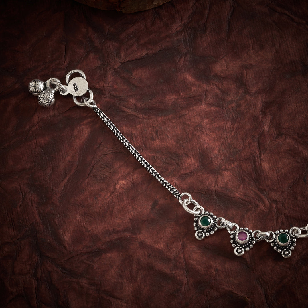 Greena-Pink Oxidised Payal