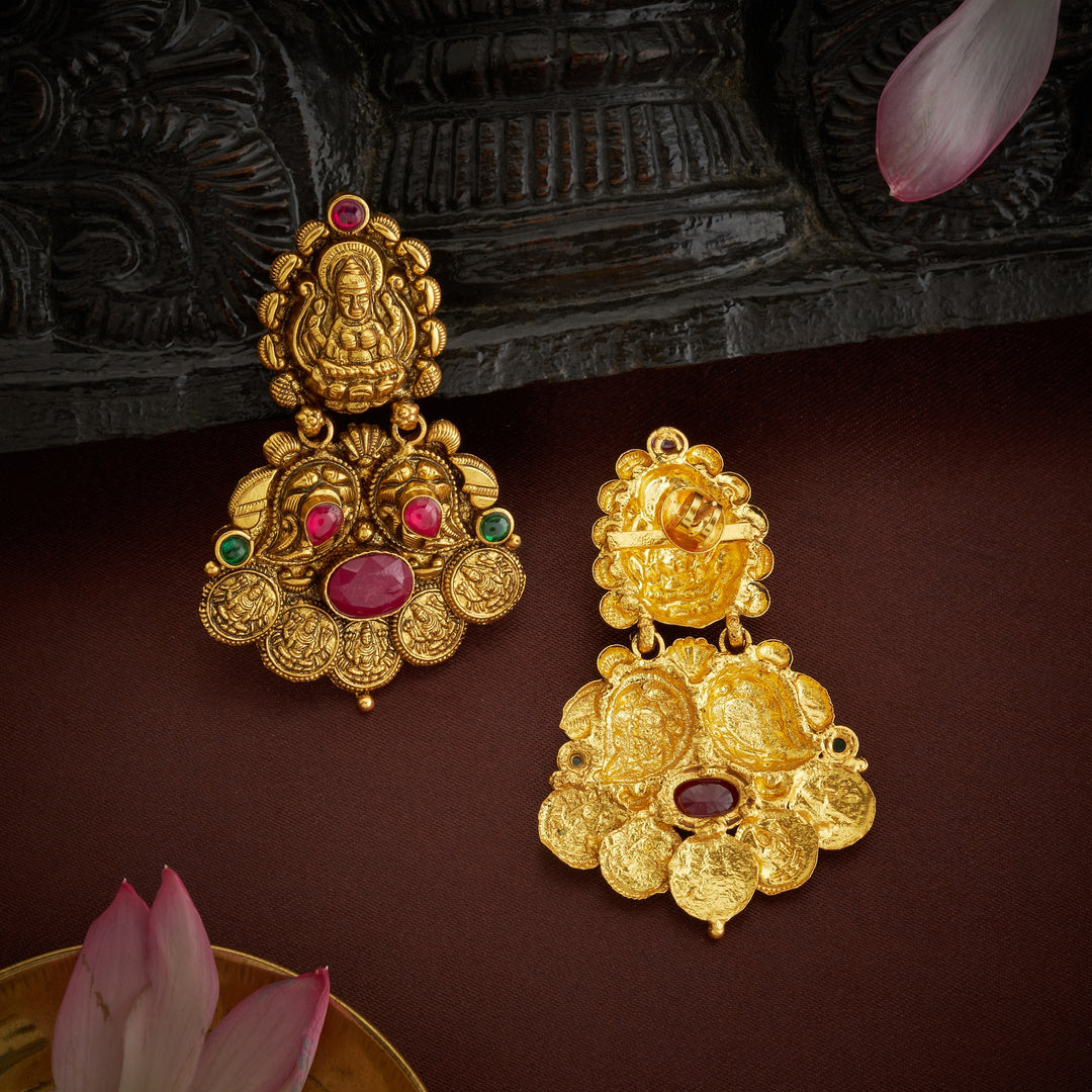 Lakshmi-Peacock Temple Danglers
