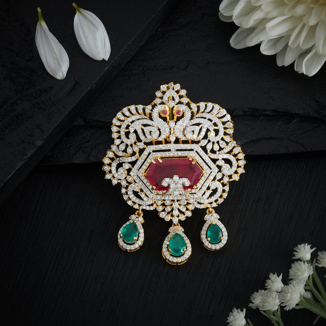 Plume Pear Fall CZ Pendant