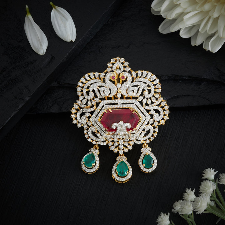 Plume Pear Fall CZ Pendant