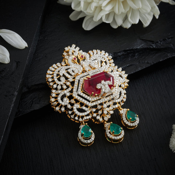 Plume Pear Fall CZ Pendant