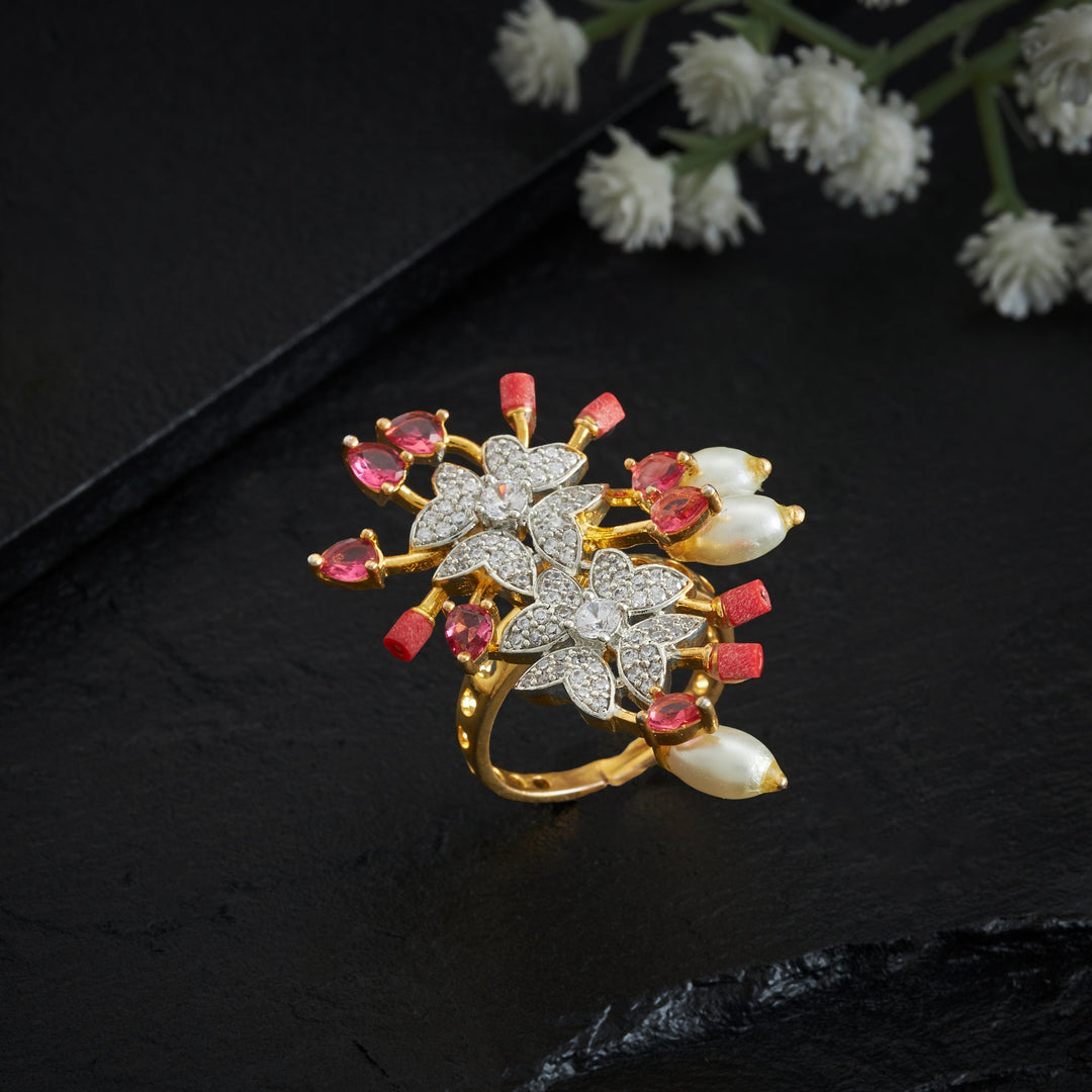 Floralira Adjustable CZ Ring