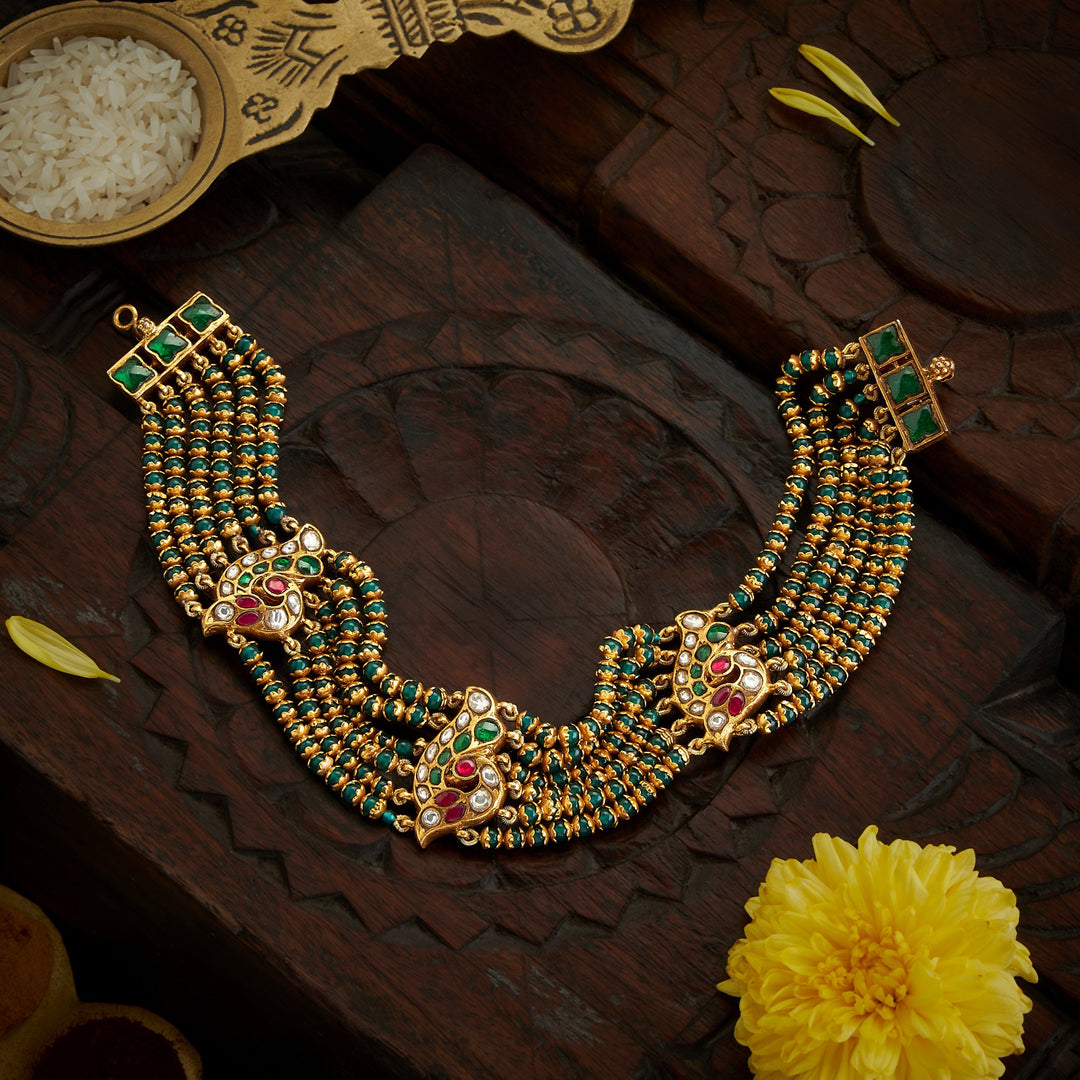Maragatha Reversable Kundan Choker