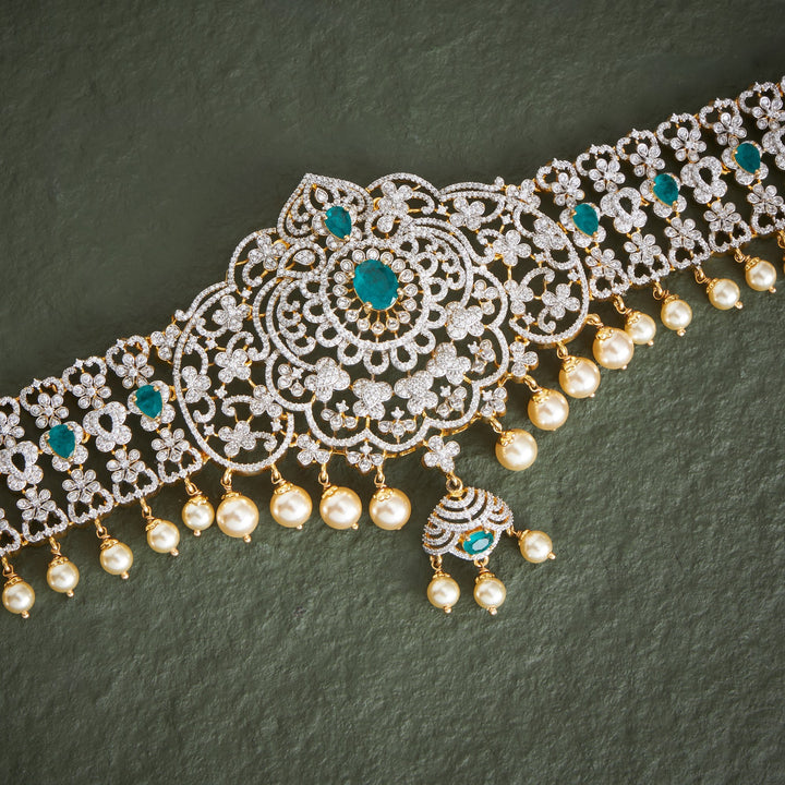 Greeny Pearl Drop CZ Hip Belt