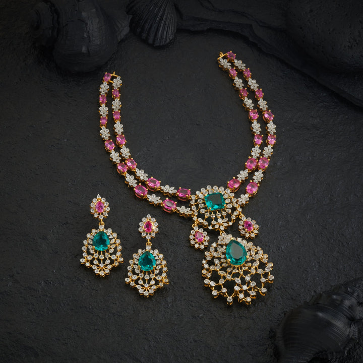 Rose Garden Spark CZ Necklace Set