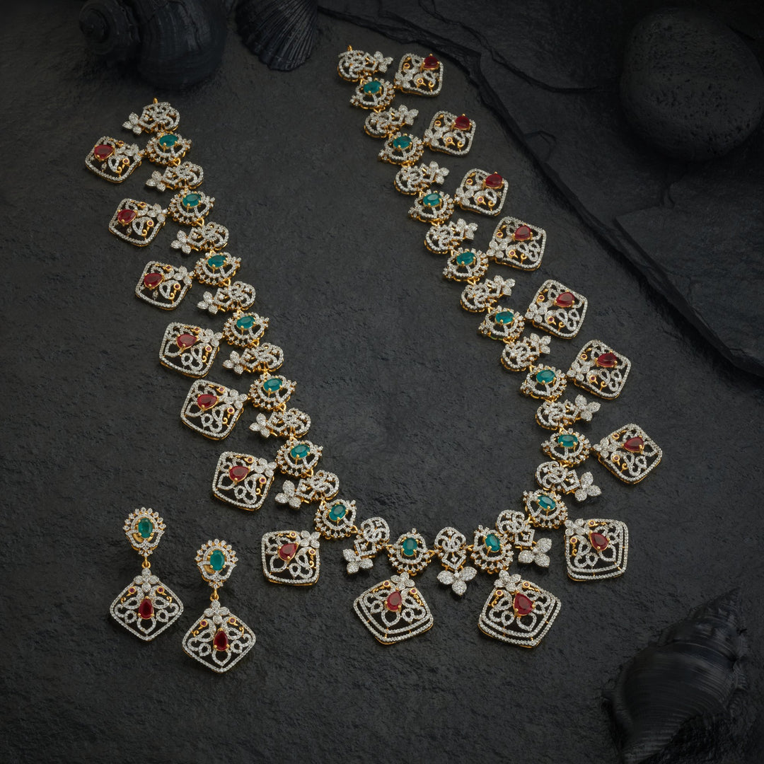 Zivara Peacock CZ Necklace Set