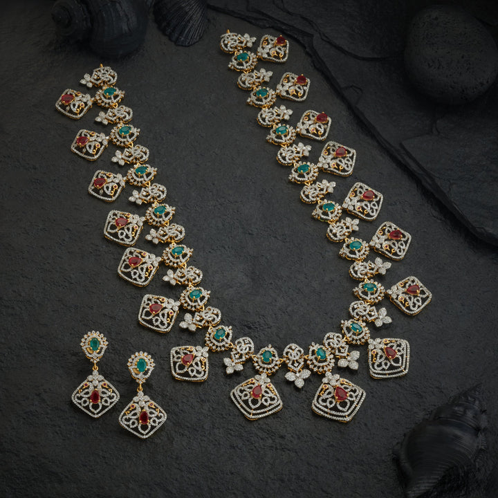 Zivara Peacock CZ Necklace Set