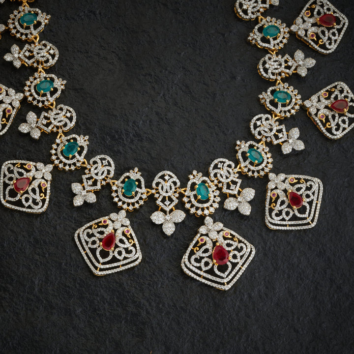 Zivara Peacock CZ Necklace Set
