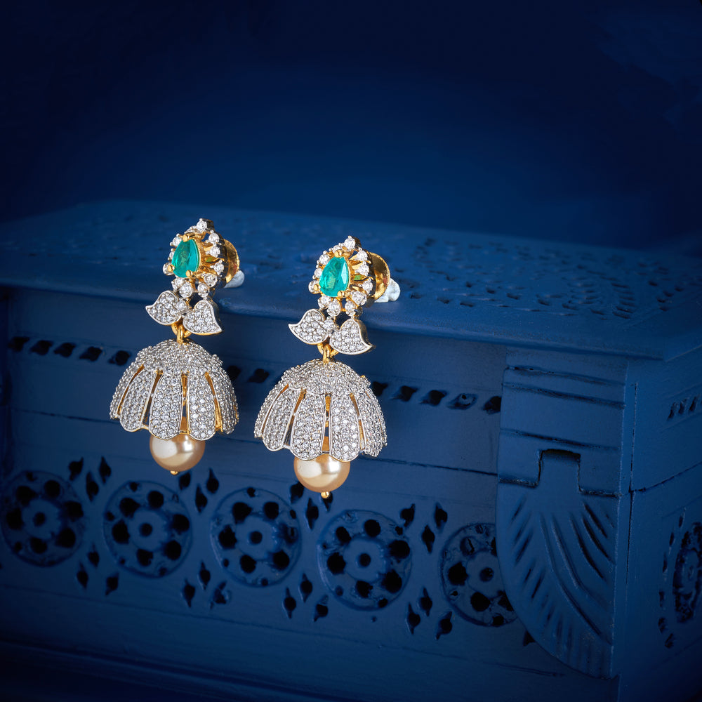 Pearlitha Leaf Jhumka