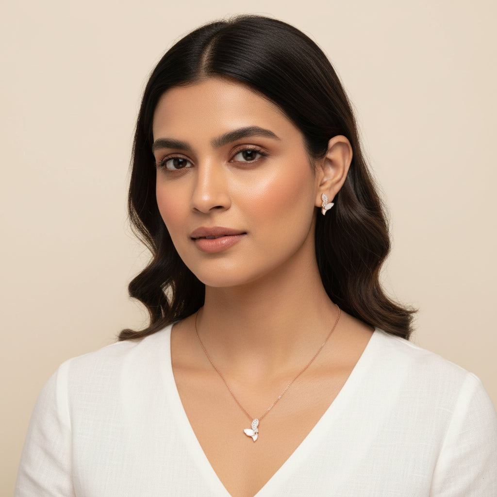 Butterfly Chain Pendant Set