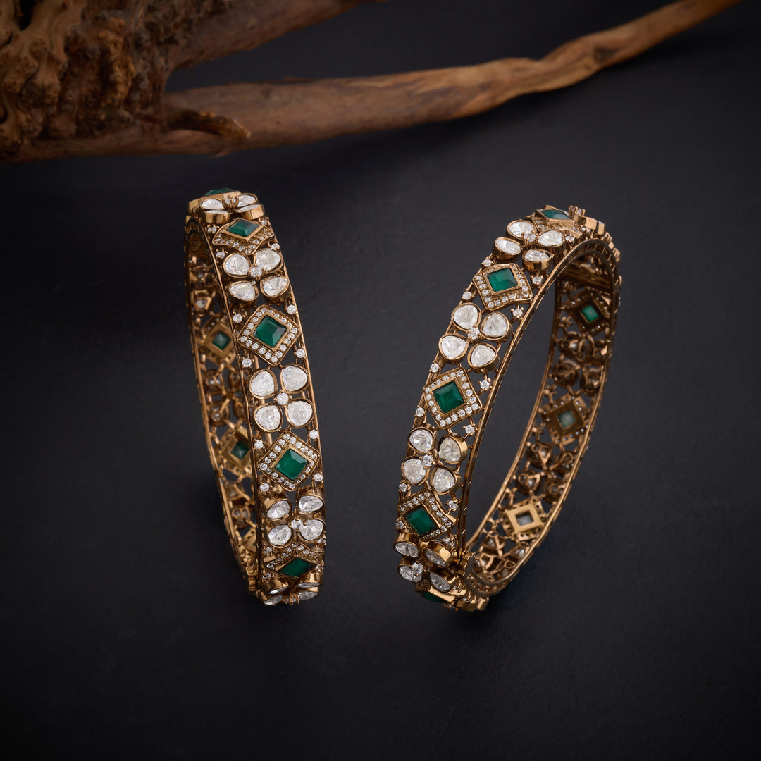 Green Halo Victorian Bangles