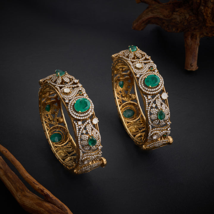 Green-Swan Victorian Bangles