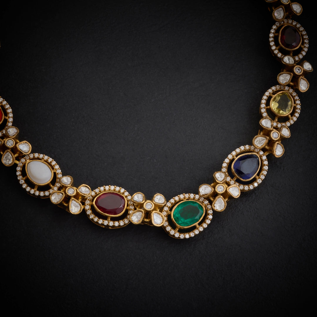 Oval Gem Victorian Necklace