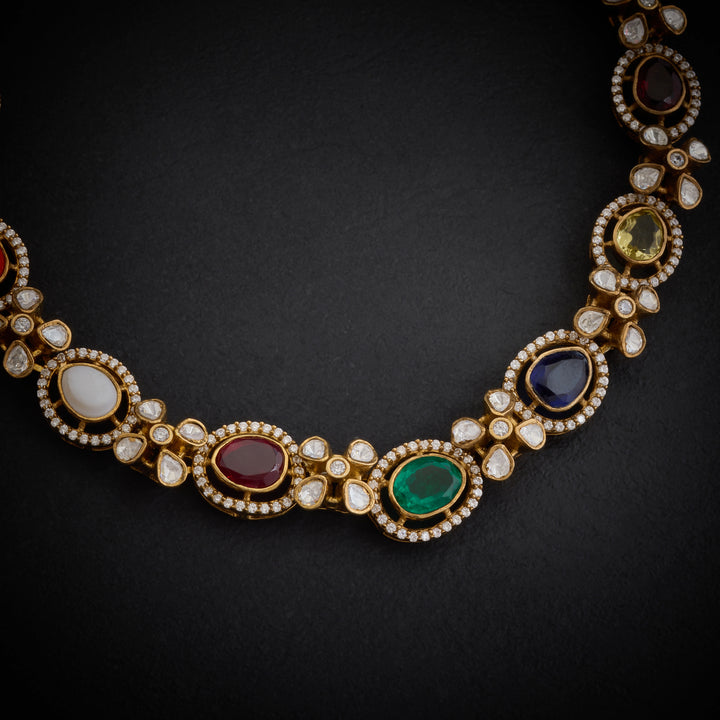 Oval Gem Victorian Necklace