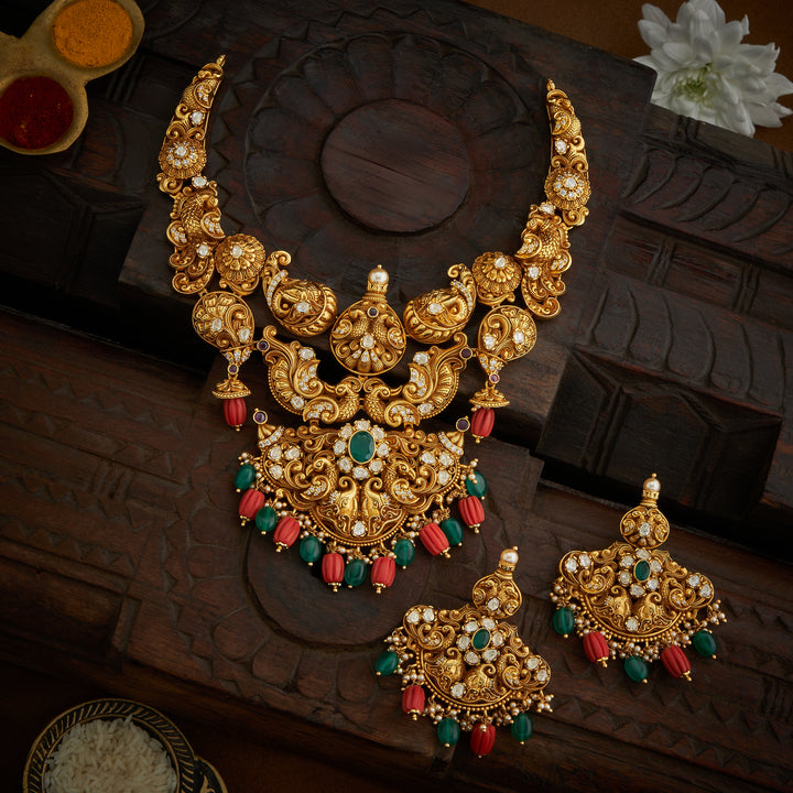 Peacock Gajendra Necklace Set