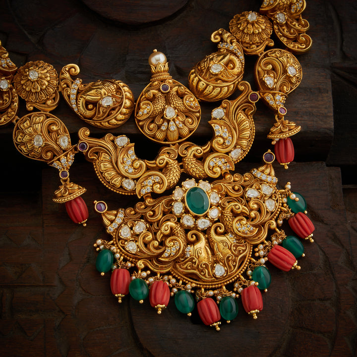 Peacock Gajendra Necklace Set